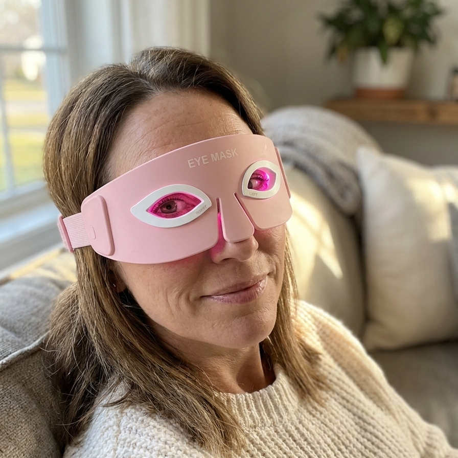 Silicone Eye Massager with Red Light and Heating